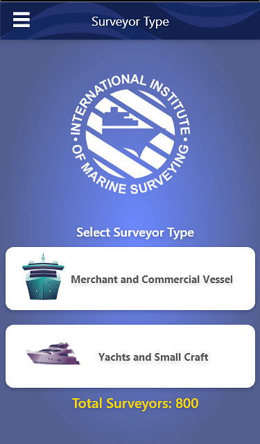 Surveyor search app - surveyor type